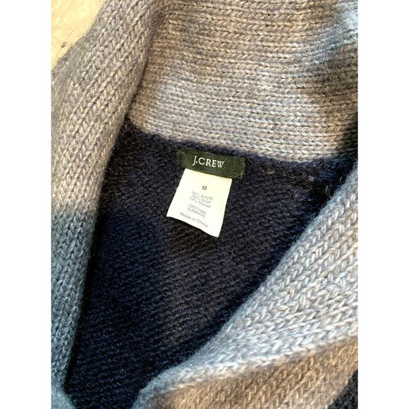 J. Crew Navy & Gray Trim Button Up Shawl Collar Cardigan Classic Size Medium - Picture 5 of 5
